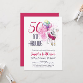 Funny 50 och Fabulous Rosa Inbjudningar