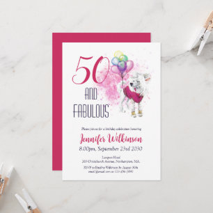 Funny 50 och Fabulous Rosa Inbjudningar