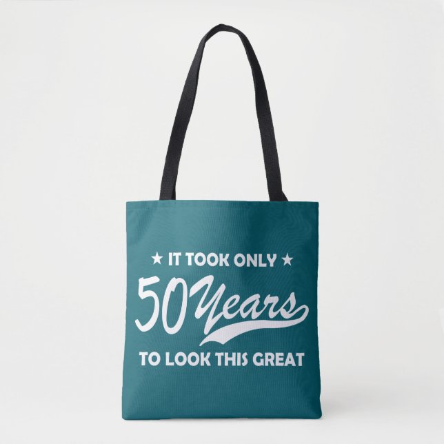 Funny 50th Birthday Retro Typography Tygkasse (Framsida)