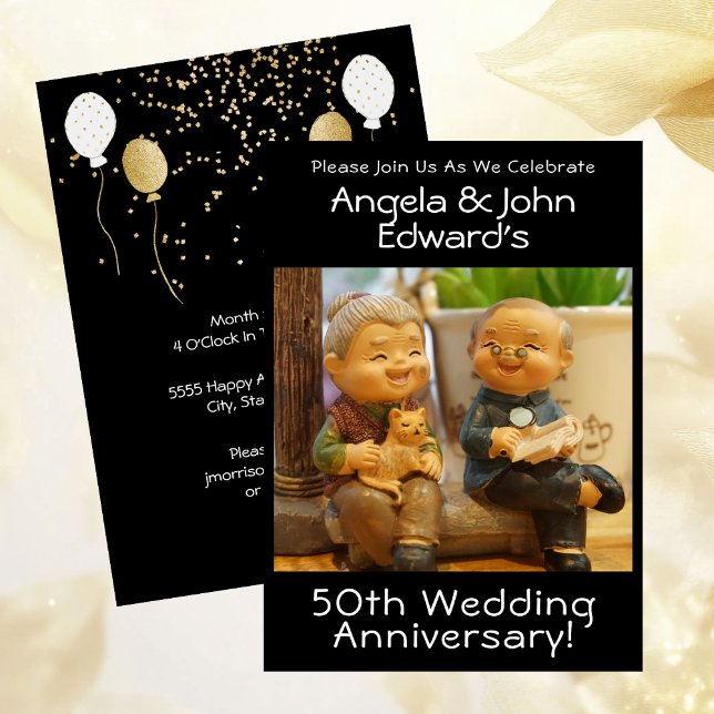 Funny 50th Wedding Anniversary with Couple's Names Inbjudningar (Funny 50th Wedding Anniversary with Couple's Names Invitation)