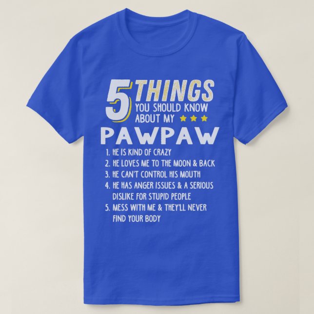 Funny 5 Sak Grandpa Pawpaw Shirt Crazy Gift Ide T (Design framsida)