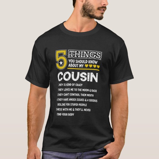 Funny 5 Sak-kusin Coola-familj som matchar Party L T Shirt (Framsida)