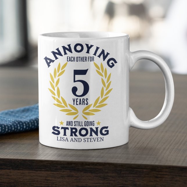 Funny 5th Anniversary for couples Kaffemugg (Skapare uppladdad)