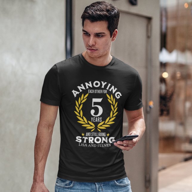Funny 5th Anniversary for couples T Shirt (Skapare uppladdad)