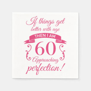 Funny 60:e födelsedagen "Perfektion" Pappersservett