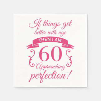 Funny 60:e födelsedagen "Perfektion" Pappersservett