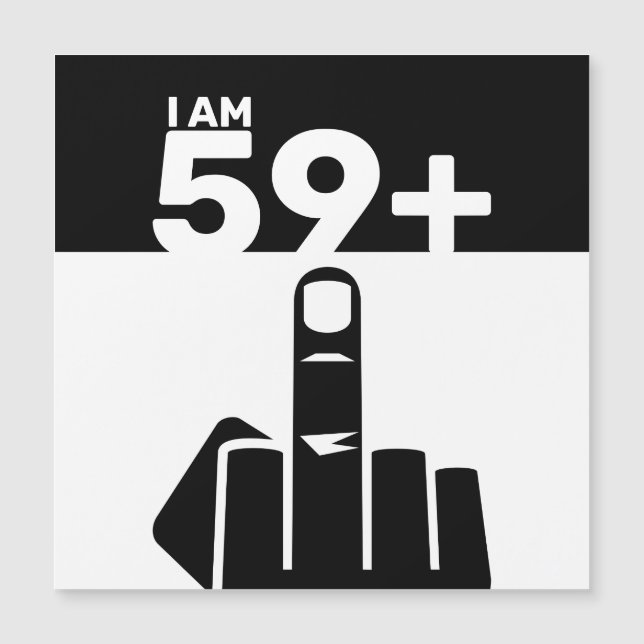 Funny 60:e födelsedagsgåva, 59 Plus en Magnetisk Inbjudningskort (Framsida)