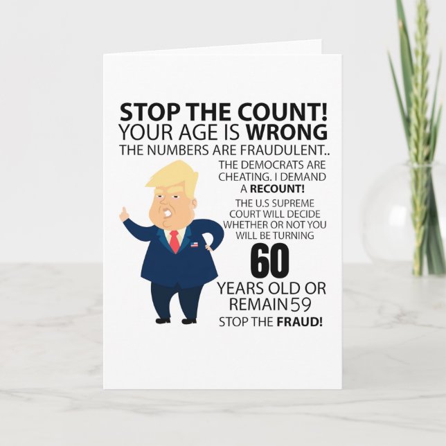 Funny 60th Year Birthday Present Happy Birth year Kort (Framsida)