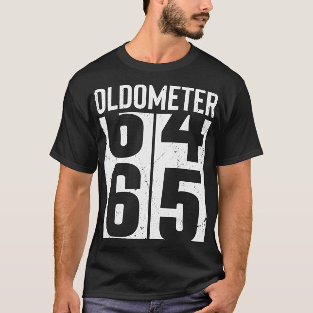 Funny 65 år gammal 65e födelsedag Odometer Oldomet T Shirt (Framsida)