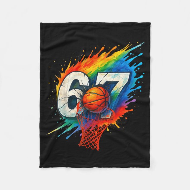 Funny 67 Basketball Six Seven 6 7 Meme 67  Fleecefilt (Framsidan)