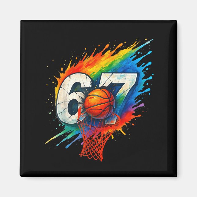 Funny 67 Basketball Six Seven 6 7 Meme 67  Magnet (Framsidan)