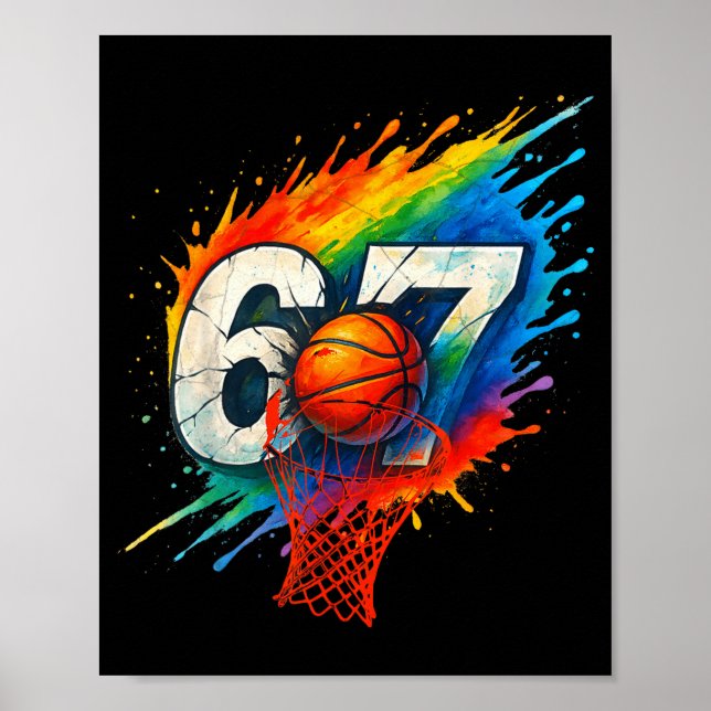 Funny 67 Basketball Six Seven 6 7 Meme 67  Poster (Framsidan)