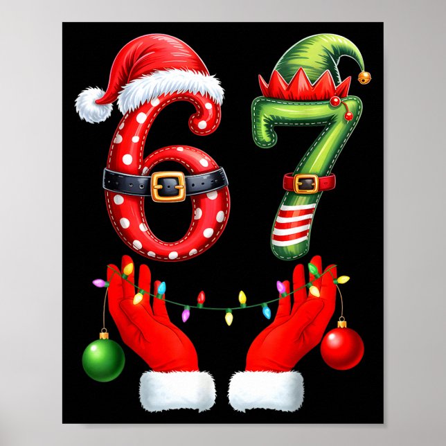 Funny 67 Christmas 6 7 Meme Pajamas Holiday Gen Al Poster (Framsidan)