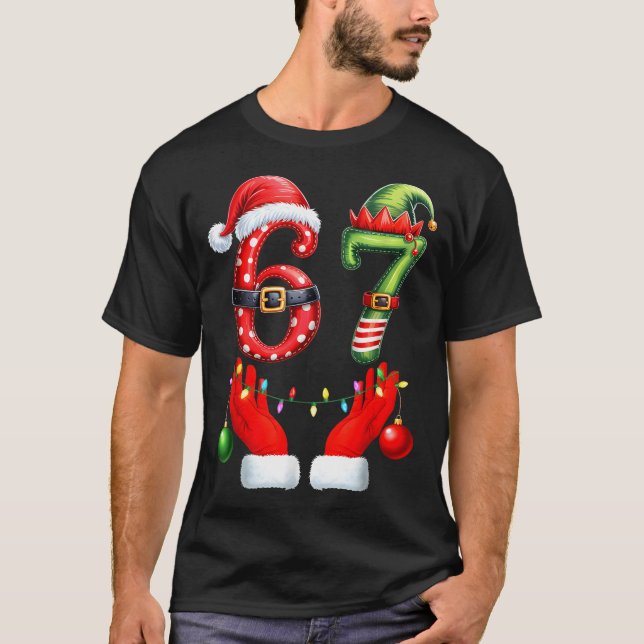 Funny 67 Christmas 6 7 Meme Pajamas Holiday Gen Al T Shirt (Framsida)