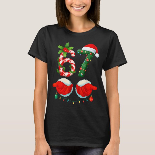 Funny 67 Christmas 6 7 Meme Pajamas Holiday Gen Al T Shirt (Framsida)