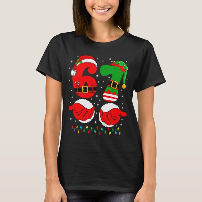 Funny 67 Christmas 6 7 Meme Six Seven For Boys Tea T Shirt (Framsida)