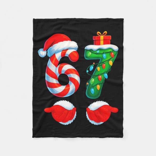Funny 67 Christmas 6 7 Six Seven Meme Kids Men Boy Fleecefilt (Framsidan)