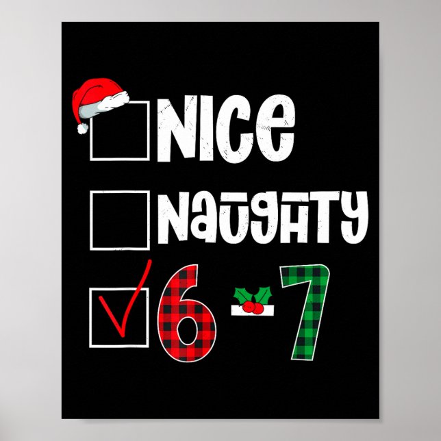 Funny 67 Christmas Meme Six Seven Xmas 6-7 Boys Ki Poster (Framsidan)