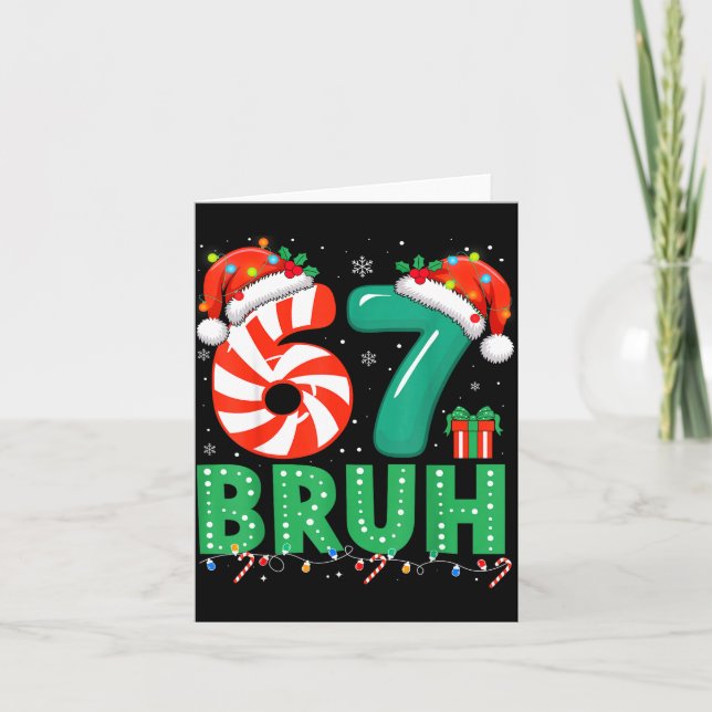 Funny 67 Christmas Pajama Xmas Six Seven Meme 6-7  Kort (Framsida)