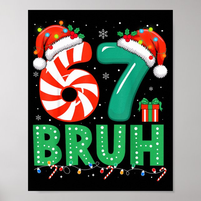 Funny 67 Christmas Pajama Xmas Six Seven Meme 6-7  Poster (Framsidan)