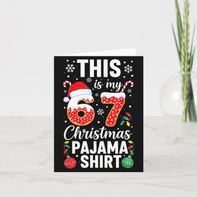 Funny 67 Christmas Pajamas Shirt Six Seven Meme Br Kort (Framsida)