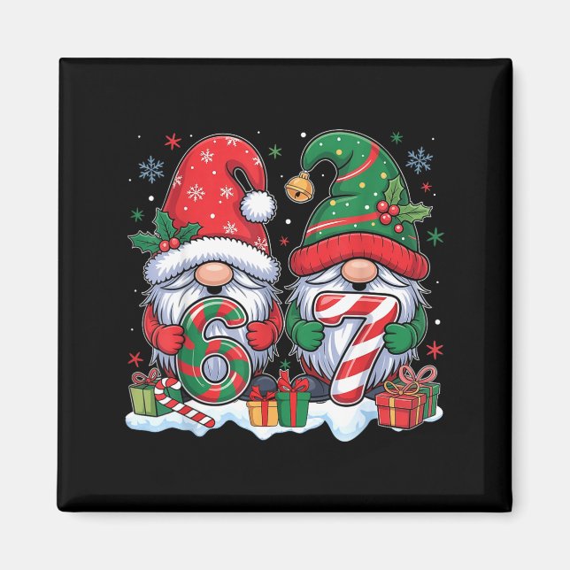 Funny 67 Christmas Pajamas Six Seven Meme 67 Gnome Magnet (Framsidan)