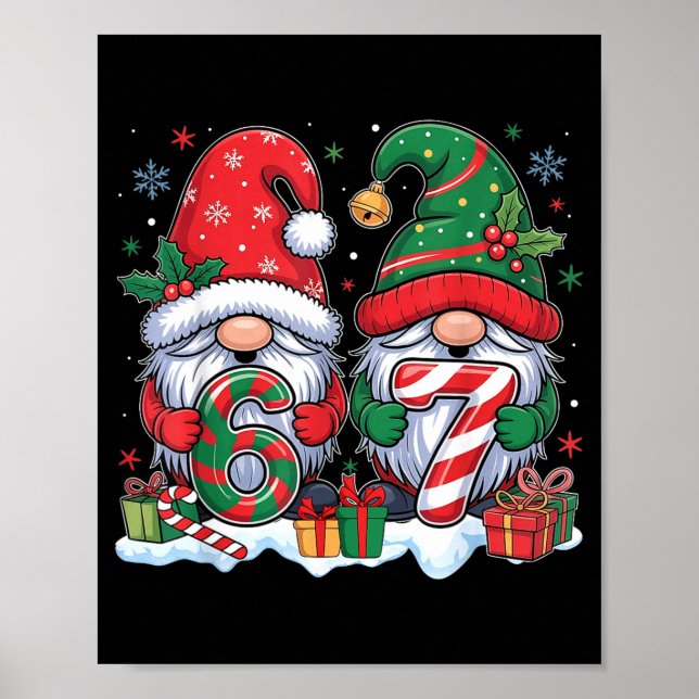 Funny 67 Christmas Pajamas Six Seven Meme 67 Gnome Poster (Framsidan)
