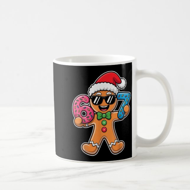 Funny 67 Christmas Six Seven Meme Xmas Gingerbread Kaffemugg (Höger)