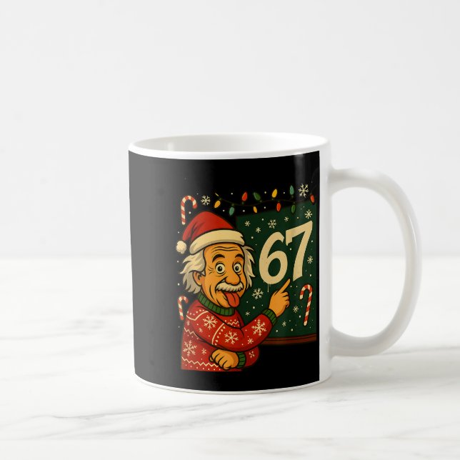 Funny 67 Christmas Sweater Design With Snowflakes  Kaffemugg (Höger)