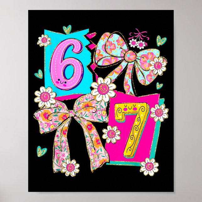 Funny 67 Coquette Bow Design For Girly Aesthetic L Poster (Framsidan)