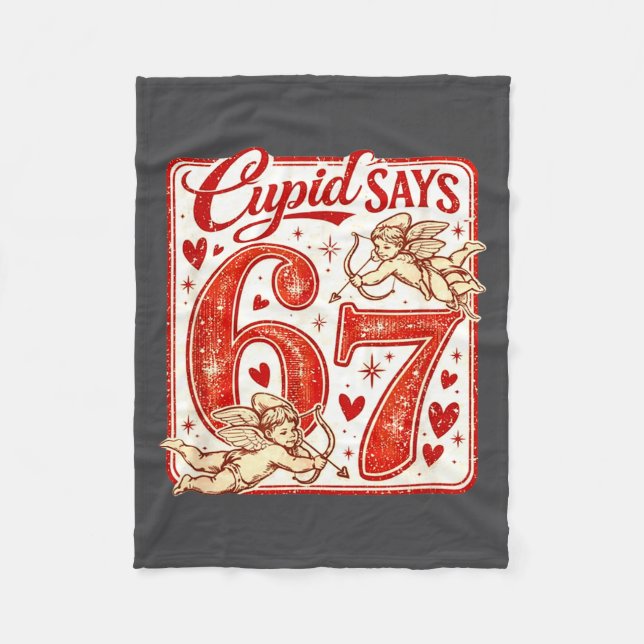 Funny 67 Cud Says 67 Valentine Couple Matching Six Fleecefilt (Framsidan)