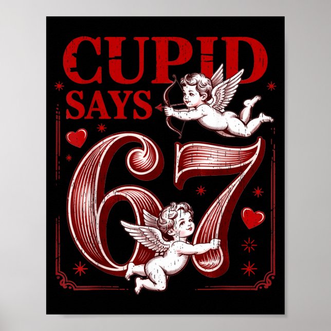 Funny 67 Cud Says 67 Valentine Couple Matching Six Poster (Framsidan)