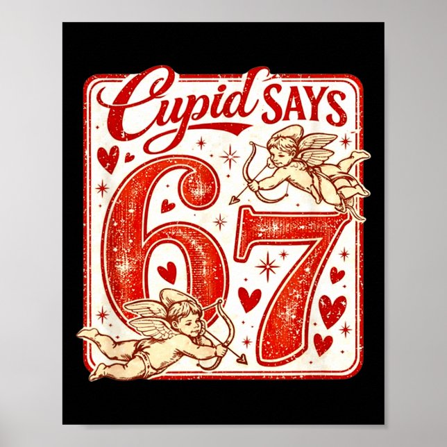 Funny 67 Cud Says 67 Valentine Couple Matching Six Poster (Framsidan)