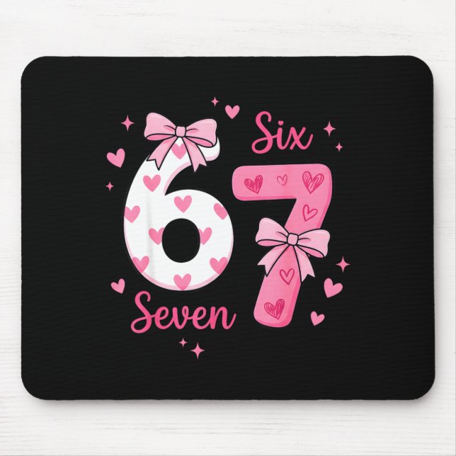 Funny 67 Cute Six Seven Meme Nk Hearts Bow Valenti Musmatta (Framsidan)