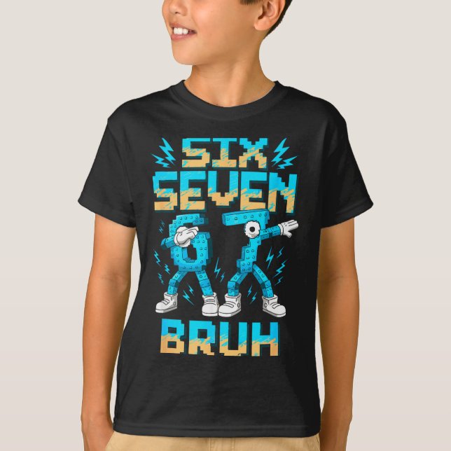Funny 67 Dab Six Seven Burh Christmas 6 7 Dabbing  T Shirt (Framsida)