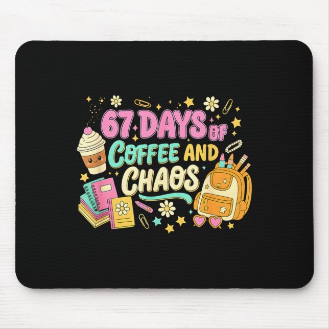 Funny 67 Days Of Coffee Retro Teacher Humor  Musmatta (Framsidan)