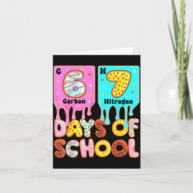 Funny 67 Days Of School Meme Periodic Table Drip G Kort (Framsida)