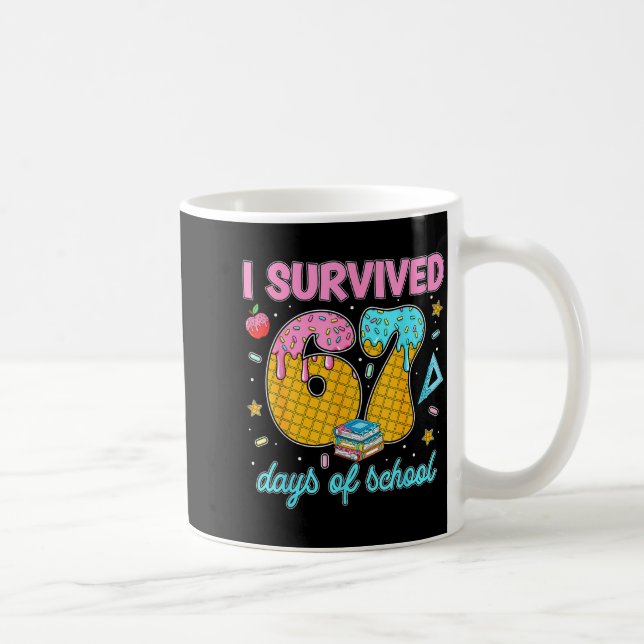 Funny 67 Days Of School Meme Teacher Student Tee  Kaffemugg (Höger)
