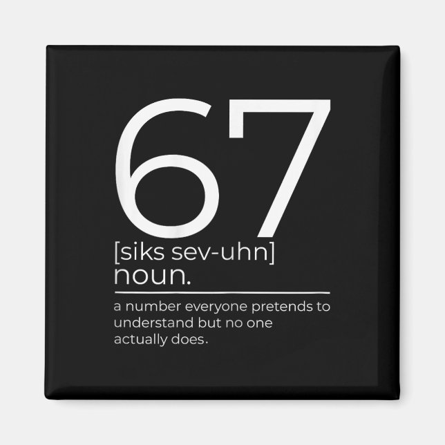 Funny 67 Definition Meme Six Seven Clroom Humor De Magnet (Framsidan)