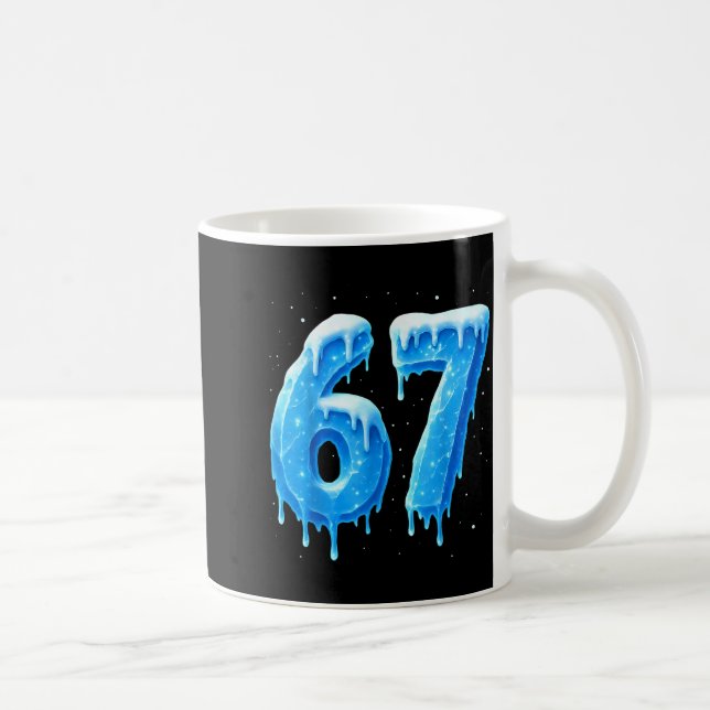 Funny 67 Drip Cold Ice Winter Season Six Seven Sno Kaffemugg (Höger)