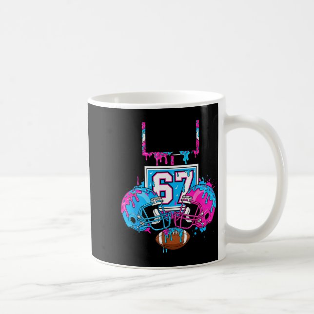 Funny 67 Football Ice Cream Drip 67th Srts Men &am Kaffemugg (Höger)