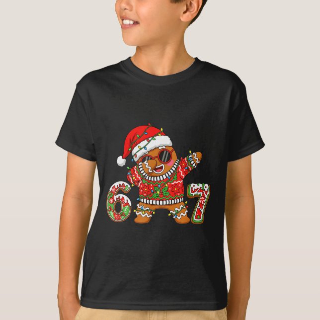 Funny 67 Gingerbread Six Seven Ice Cream Drip Chri T Shirt (Framsida)