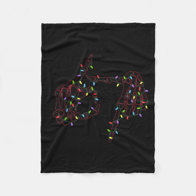 Funny 67 Hand Six Seven Meme Brainrot Christmas Xm Fleecefilt (Framsidan)