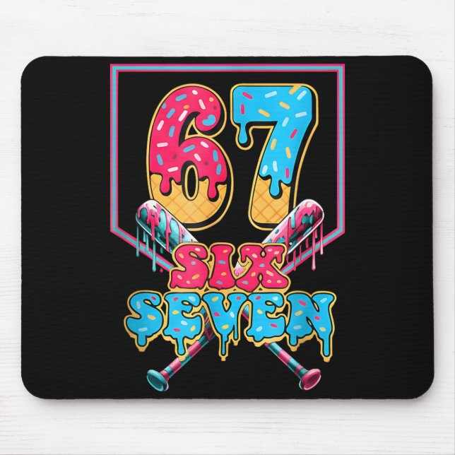 Funny 67 Ice Cream Drip Baseball Six Seven Gift Fo Musmatta (Framsidan)