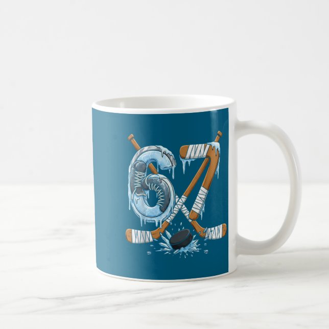 Funny 67 Ice Hockey Drip Number 67 Ice Hockey  Kaffemugg (Höger)