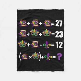 Funny 67 Mardi Gras Masks Jester Beads Math Equati Fleecefilt