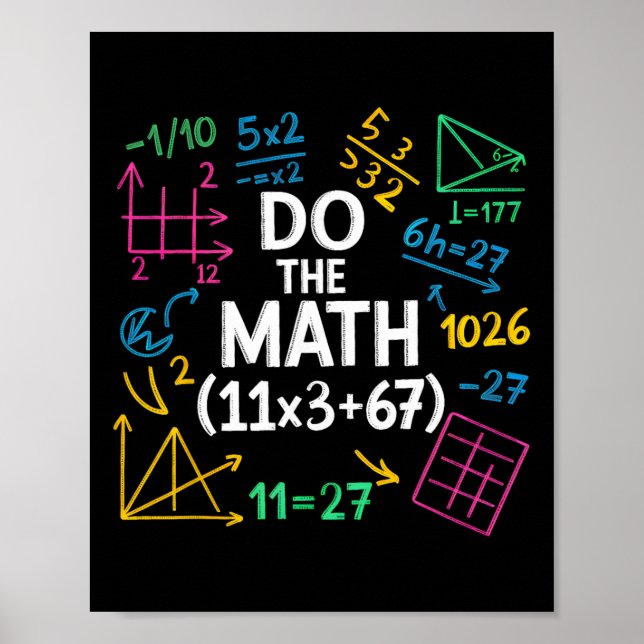 Funny 67 Math Equation 100 Days Of School 100 Days Poster (Framsidan)