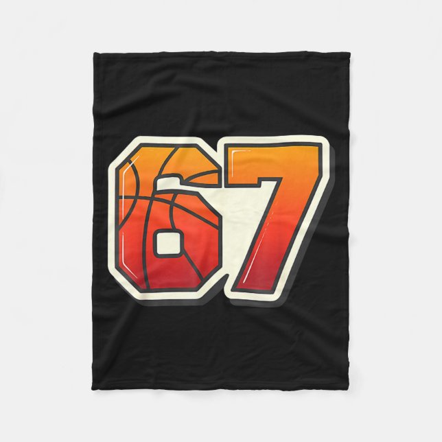 Funny 67 Meme Basketball Ice Cream Drip Six Seven  Fleecefilt (Framsidan)