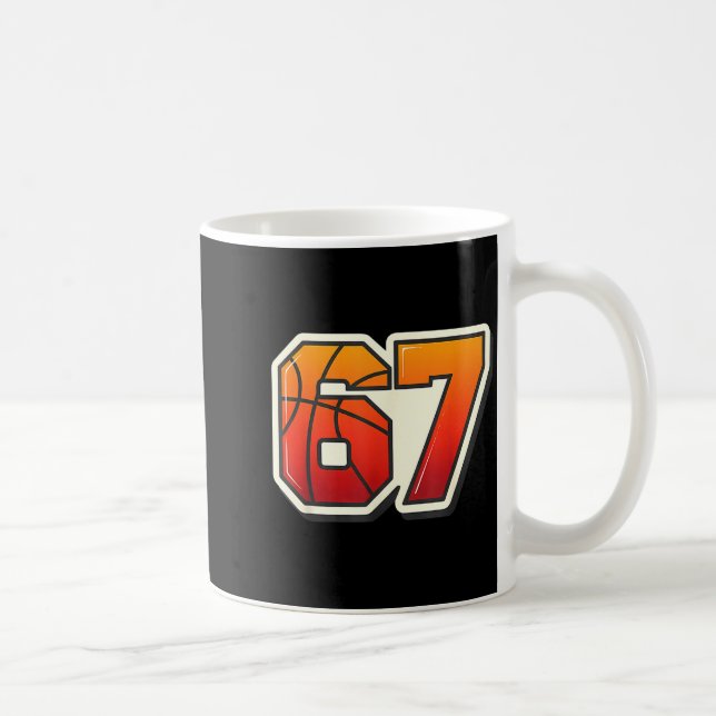 Funny 67 Meme Basketball Ice Cream Drip Six Seven  Kaffemugg (Höger)