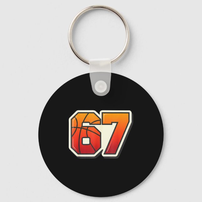 Funny 67 Meme Basketball Ice Cream Drip Six Seven  Nyckelring (Framsida)